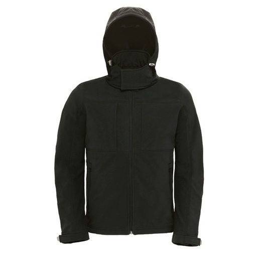 Męska kurtka softshell z kapturem wodoodporna BCJM950 - Black
