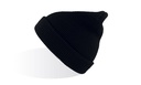 Ciepła czapka zimowa beanie z mankietem - Black