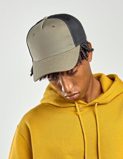 Czapka Trucker Recykling Poliester Oddychajaca AT107 - Grey & Black