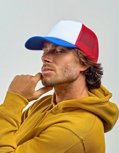 Czapka Trucker Snapback Poliestrowa Siateczkowa AT505 - Red & Royal