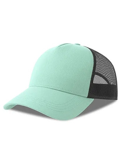 Czapka z Daszkiem Trucker Bawelna Organiczna Recykling Poliester AT535 - Aquamarine & Black