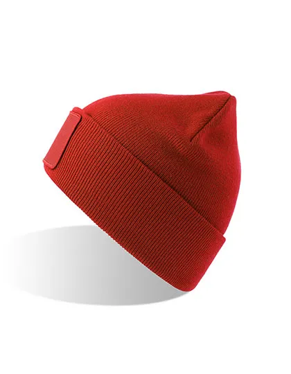 Czapka Beanie z Wywinietym Mankietem Poliester z Recyklingu AT810 - Red