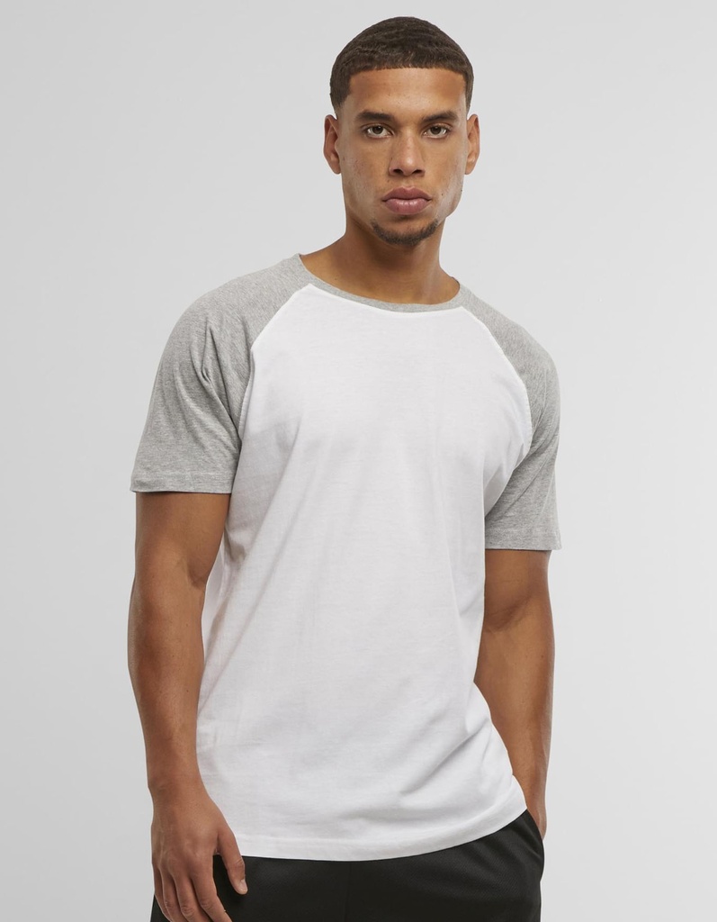 Koszulka Męska Slim Raglan Bawełniana BY007 - Heather Grey