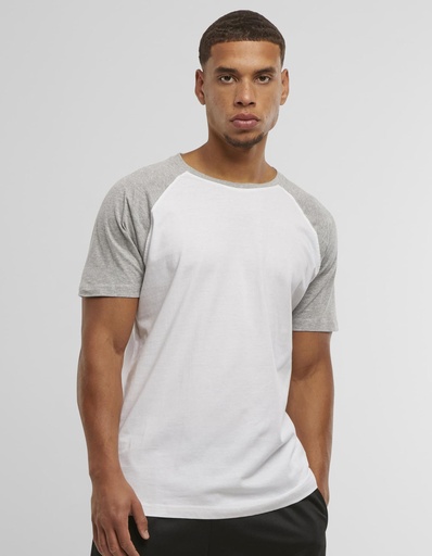 Koszulka Męska Slim Raglan Bawełniana BY007 - Heather Grey