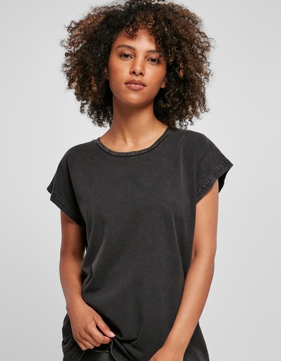 T-shirt Damski Oversize Bawelniany BY053 - Teal Black