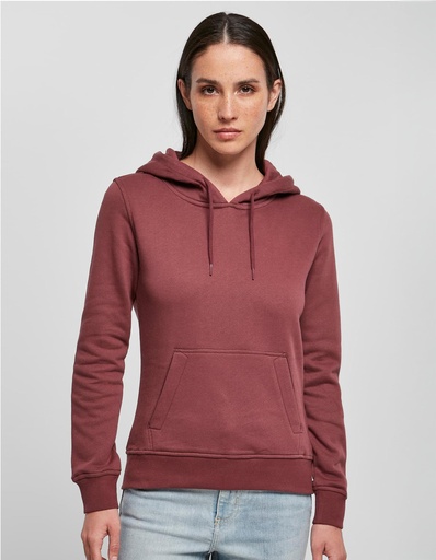 Bluza z kapturem Damska Slim Bawelna Organiczna BY139 - Dusk Rose