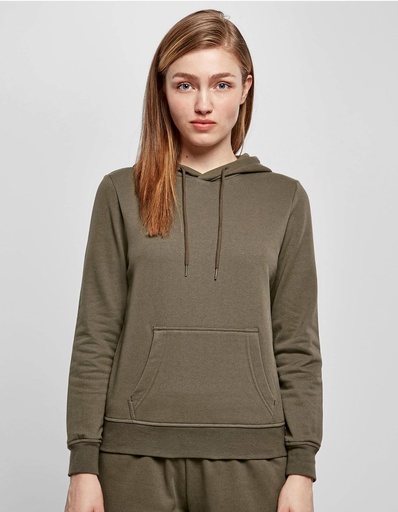Bluza z Kapturem Damska Klasyczna Mieszanka Bawelny Poliestru BYBB007 - Grass Green