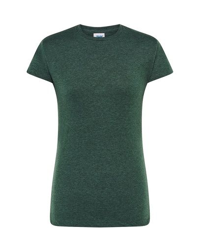 Koszulka Damska Slim Bawełniana JHK152 - Bottle Green Heather