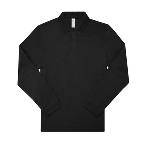 Koszulka polo męska z długim rękawem BCPU425 - Black
