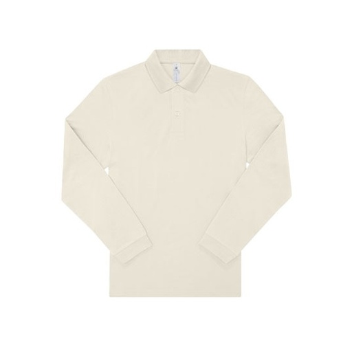Koszulka polo męska z długim rękawem BCPU425 - Off White
