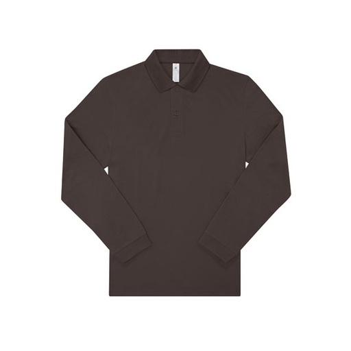 Koszulka Polo Meska Klasyczna Bawelniana Dlugi Rekaw BCPU425 - Roasted Coffee