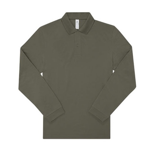 Koszulka Polo Meska Klasyczna Bawelniana Dlugi Rekaw BCPU425 - Camo Green