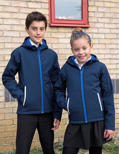 Kurtka Mlodziezowa Softshell z Kapturem RT224Y - Neon Orange