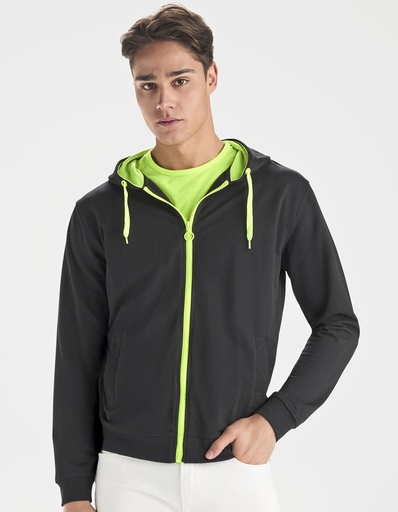 Bluza Unisex Z Kapturem Slub Yarn Odblaskowa RY1105 - Black 02