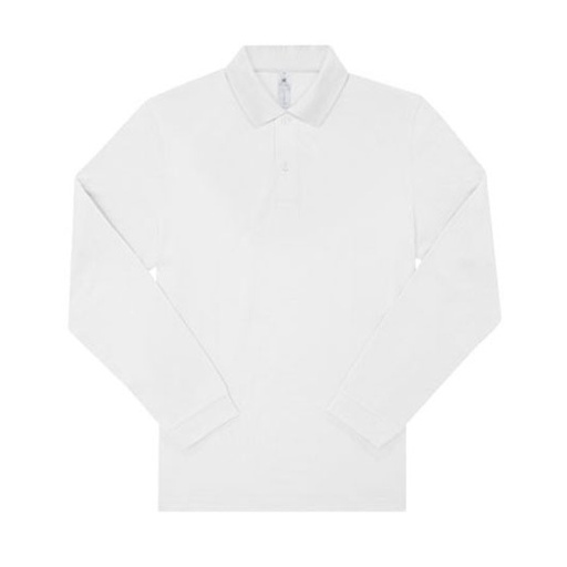 Koszulka polo męska z długim rękawem BCPU427 - White