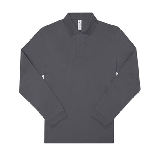 Koszulka polo męska z długim rękawem BCPU427 - Dark Grey (Solid)