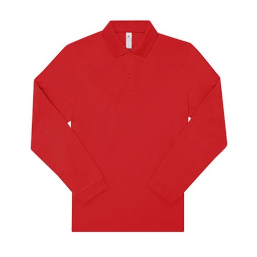 Koszulka Polo Meska Dlugi Rekaw Bawelniana Pika BCPU427 - Red