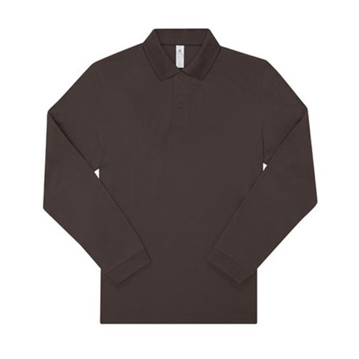 Koszulka Polo Meska Dlugi Rekaw Bawelniana Pika BCPU427 - Roasted Coffee