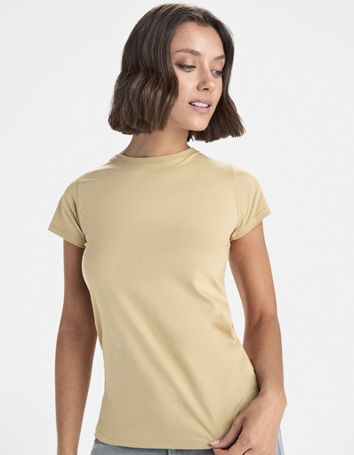 T-shirt Damski Slim Bawelniany RY6683 - Laurel Green 275