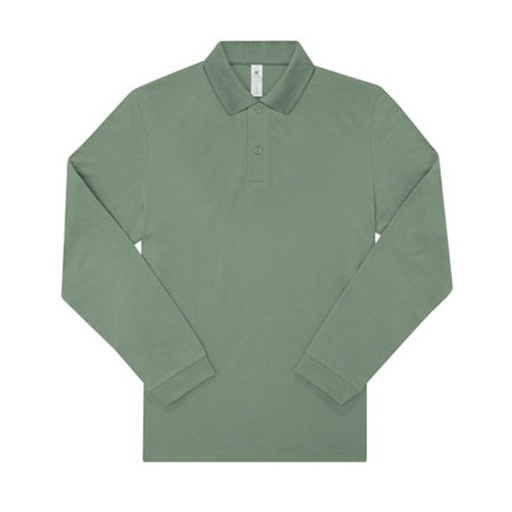 Koszulka Polo Meska Dlugi Rekaw Bawelniana Pika BCPU427 - Amalfi Green