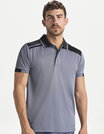 Koszulka Polo Meska Pika Oddychajaca RY8410 - Lead 23 & Orange 31