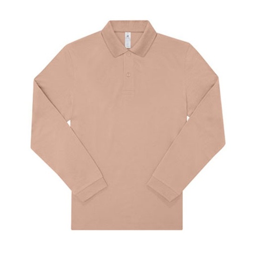 Koszulka polo męska z długim rękawem BCPU427 - Nude