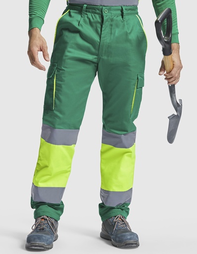 Spodnie Robocze Dlugie z Podszewka Odblaskowe HiVis RY9321 - Red 60 & Fluor Yellow 221