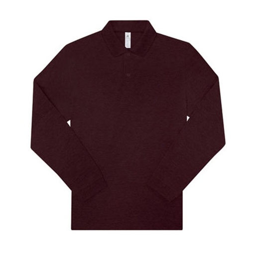 Koszulka Polo Męska Długi Rękaw Bawełniana Pika BCPU427 - Heather Burgundy