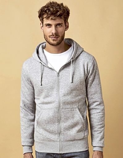 Bluza Meska Z Kapturem Na Zamek Bawelniana XO1650 - New Light Gray