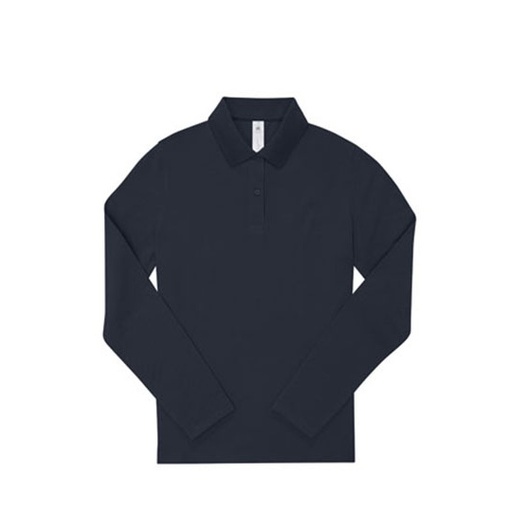 Damska koszulka polo z długim rękawem BCPW462 - Navy