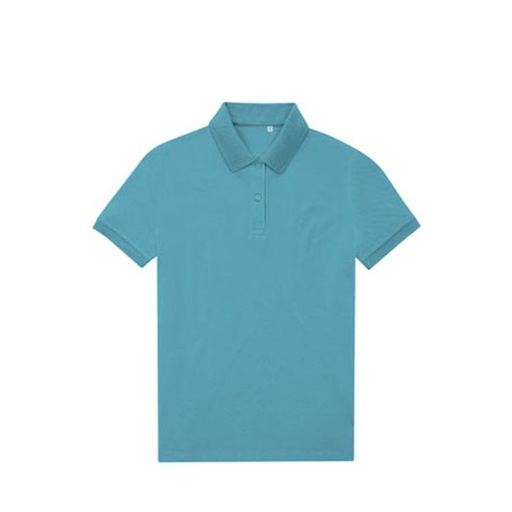 Damska koszulka polo klasyczna BCPW465 - Pop Turquoise