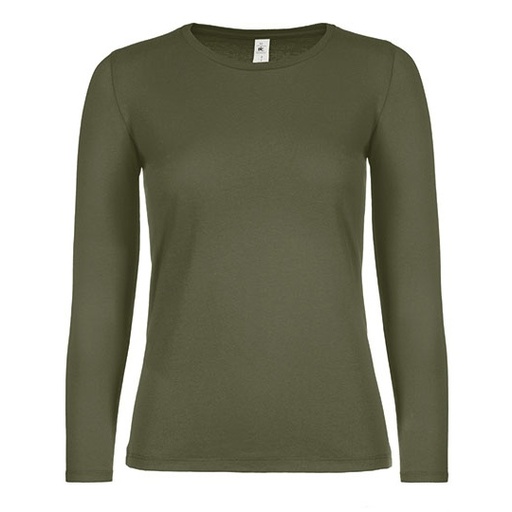 Damski T-shirt Dlugi Rekaw Klasyczny Bawelna Ring Spun Dekatyzowany BCTW06T - Urban Khaki