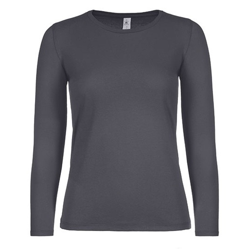 Damski T-shirt Długi Rękaw Klasyczny Bawełna Ring Spun Dekatyzowany BCTW06T - Dark Grey (Solid)