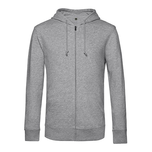 Bluza z kapturem na zamek BCWU35B - Heather Grey