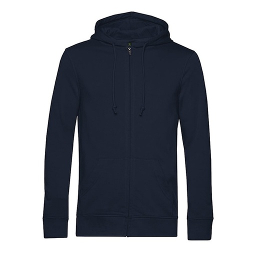 Bluza z Kapturem z Zamkiem Bawełna Organiczna Nieczesana BCWU35B - Navy