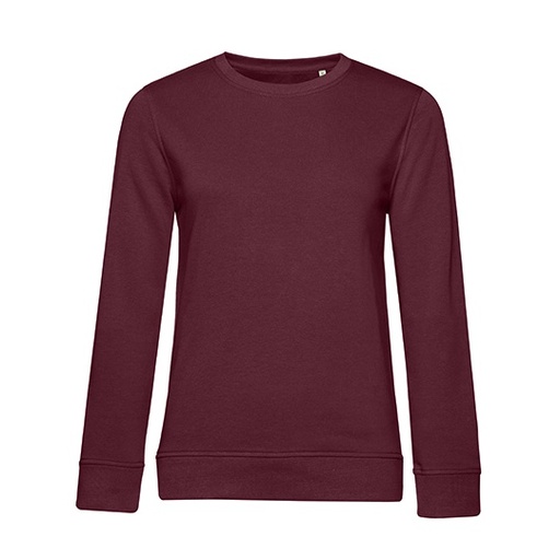 Bluza Dresowa Damska Klasyczna Bawelna Organiczna BCWW32B - Burgundy