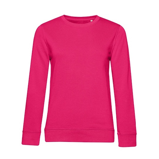 Bluza Dresowa Damska Klasyczna Bawelna Organiczna BCWW32B - Magenta Pink