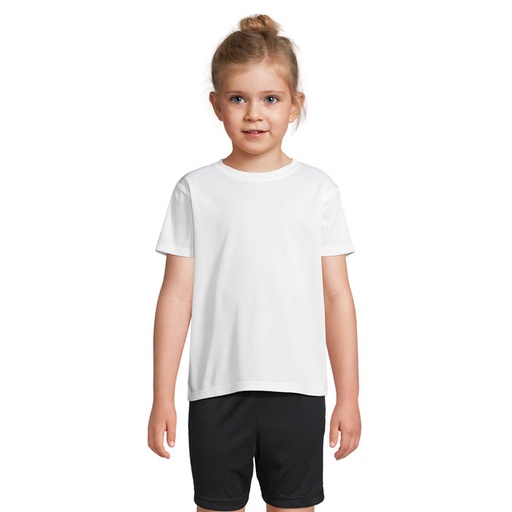 SPRINT KIDS SPORTS T-SHIRT - bialy