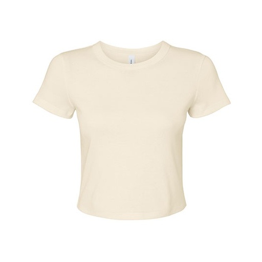 T-shirt Damski Crop Slim Prazkowany Bawelna BL1010 - Solid Natural Blend