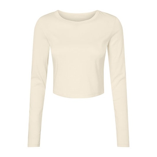 Dopasowany prążkowany crop top BL1501 - Solid Natural Blend