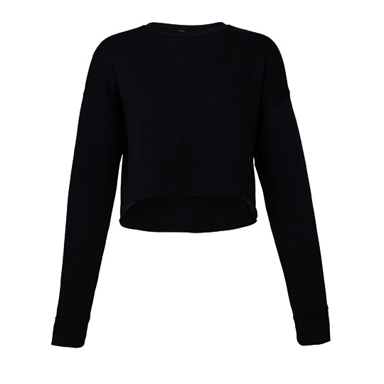 Damska bluza cropped oversize - Black