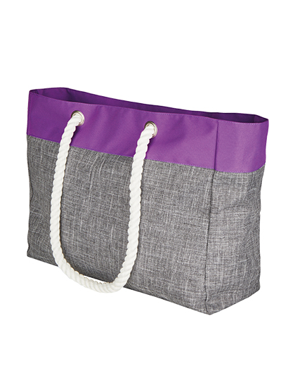 Torba typu tote San Diego  - Grey Melange & Neon Lilac