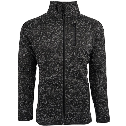 Męska bluza polarowa na zamek BU3901 - Heather Black