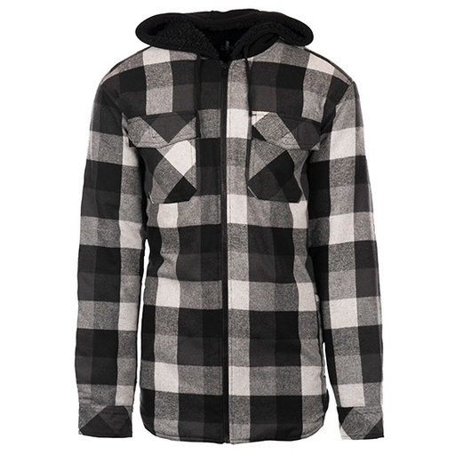 Męska flanelowa kurtka z kapturem BU8620 - Black