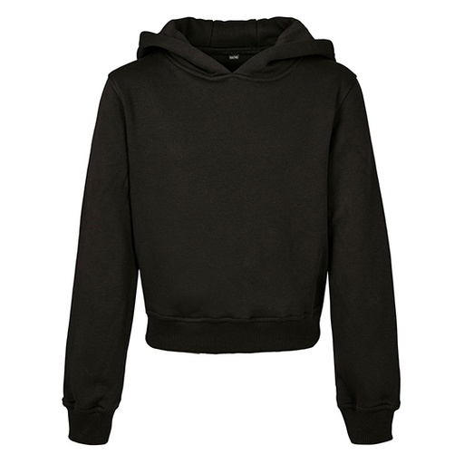Dziewczeca krotka bluza z kapturem BY113 - Black
