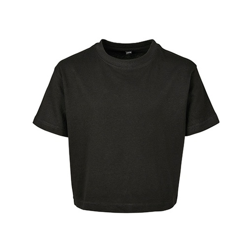 T-shirt Dziewczęcy Krótki Bawełniany BY114 - Black