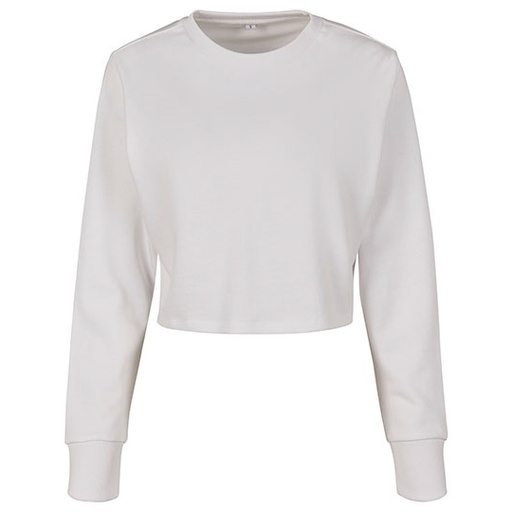 Krótka bluza frotte oversize BY131 - White