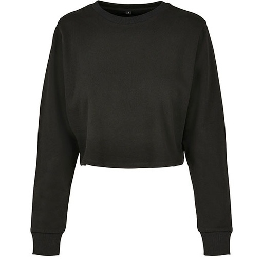 Krotka bluza frotte oversize BY131 - Black