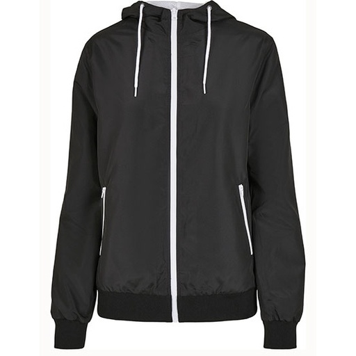 Wiatrowka Damska Prosty Kroj Oddychajaca z Recyklingu BY147 - Black & White