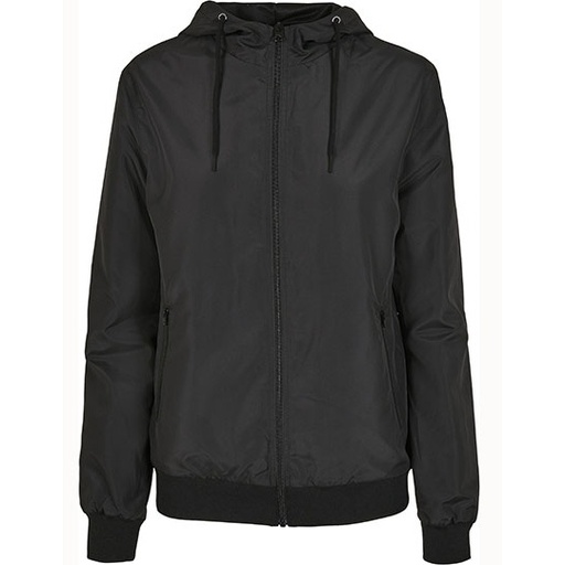 Wiatrowka Damska Prosty Kroj Oddychajaca z Recyklingu BY147 - Black & Black